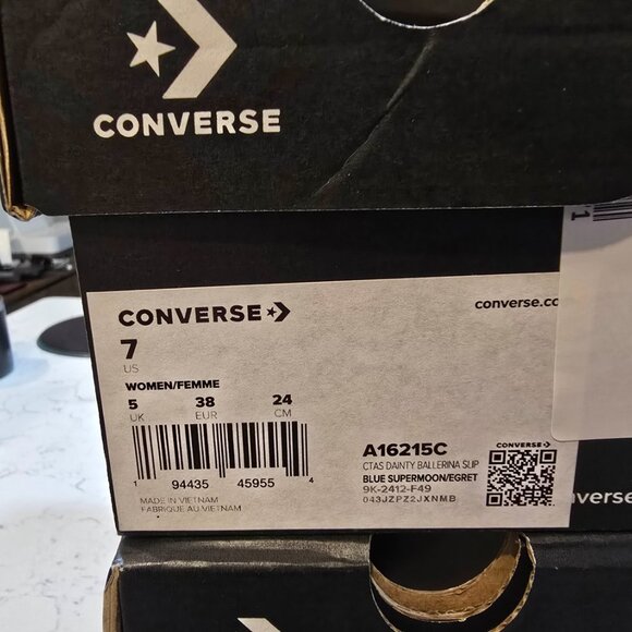 CONVERSE Chuck Taylor All Star Dainty Ballerina Slip-On Baby Blue Womens Size 7 - Picture 8 of 13